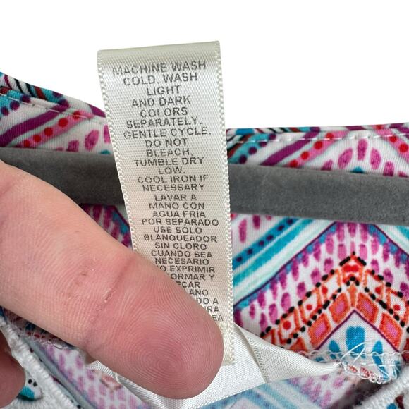 Three Seasons Maternity Colorful Zig Zag Sleeveless Stretchy V-Neck Maxi Dress L - Picture 6 of 6